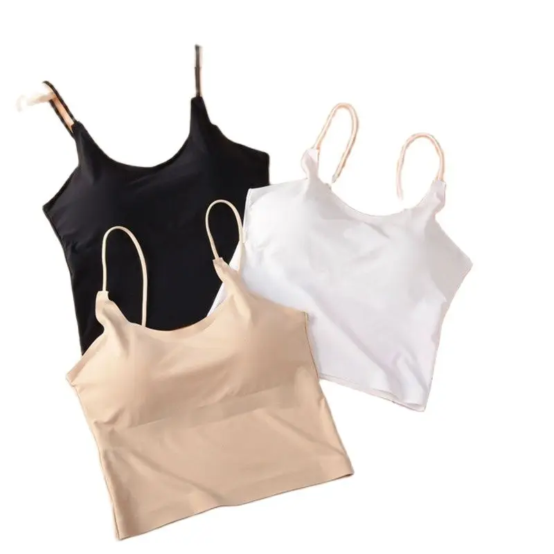 Летняя крутая шелковая короткая майка женская черная белая повседневная топ