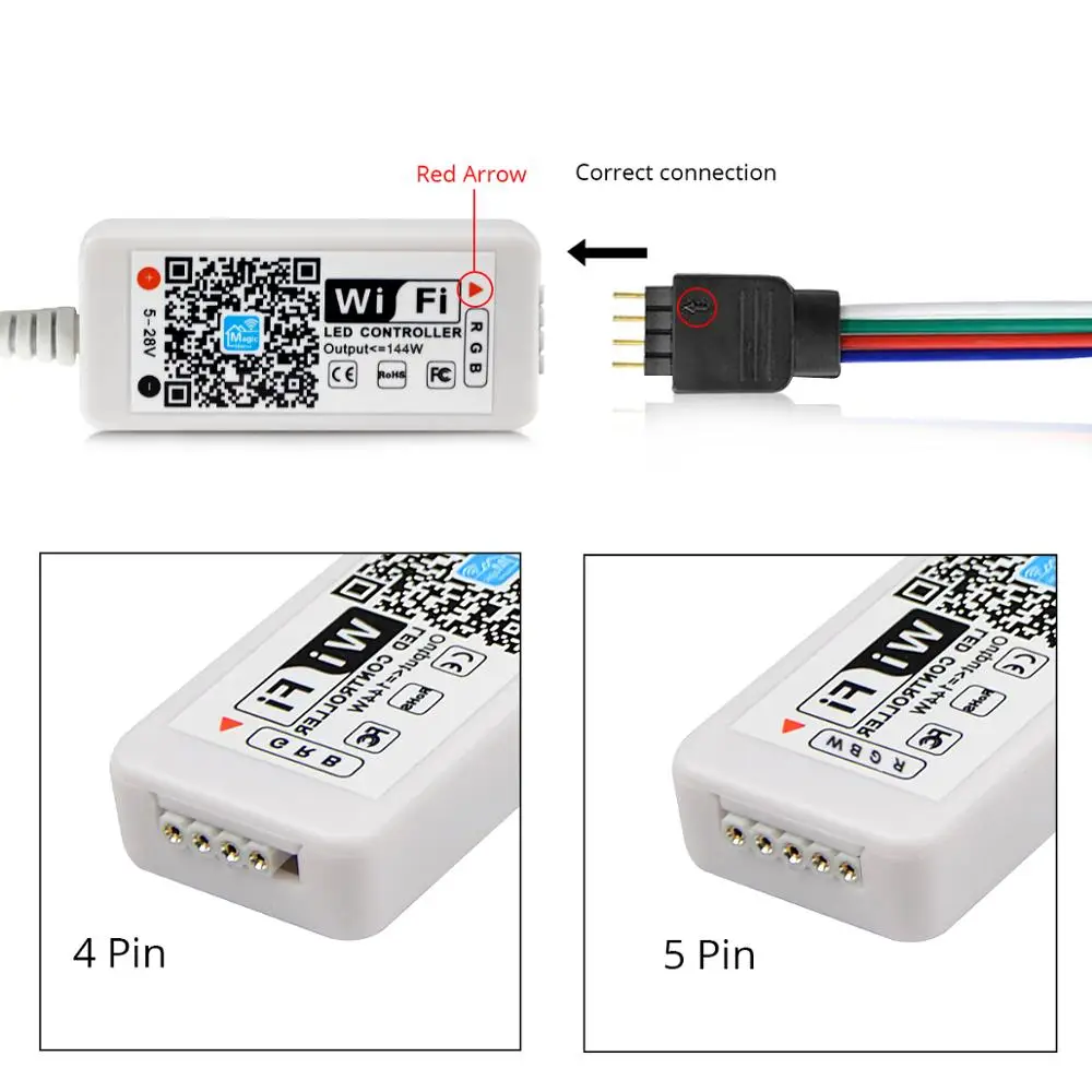 12 В RGB RGBW rgbww Wifi Светодиодная лента 5050 60 Светодиодный s/M Гибкая лампа лента с адаптером 12 В Комплект для домашнего освещения