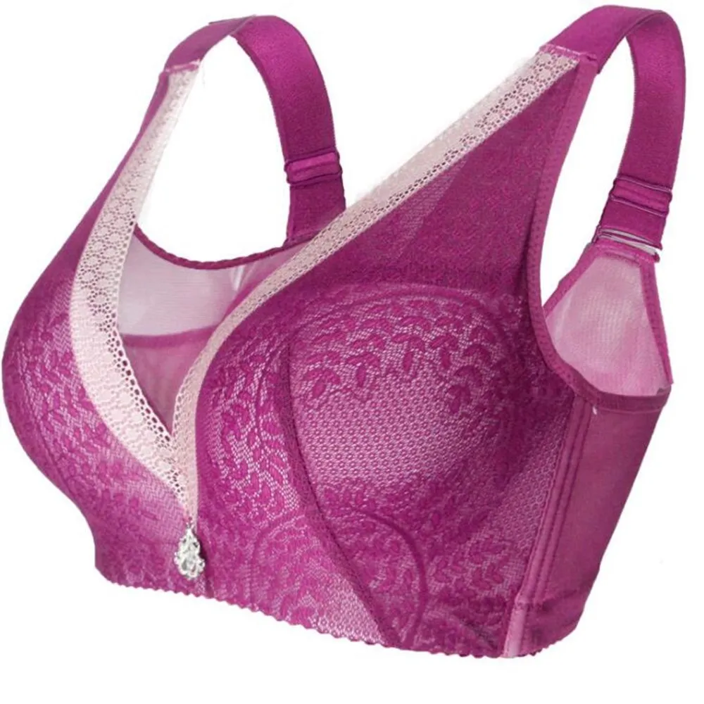 

Push Up Bra Large Thin Cotton Wire Free Brassiere Spandex Full Cup Big Plus Size Bras For Big Chest Women C D E C071