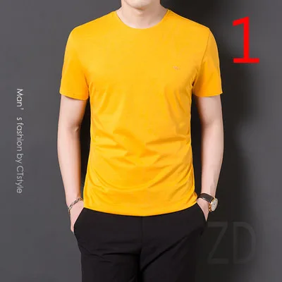 

Cotton t-shirt men's short-sleeved trend summer Korean version of handsome clothes youth Slim half sleeve