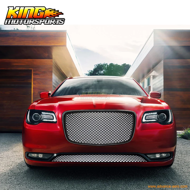 Подходит для 15 16 17 Chrysler 300 300C Bentley Стиль передняя Верхняя решетка гриль-черный США