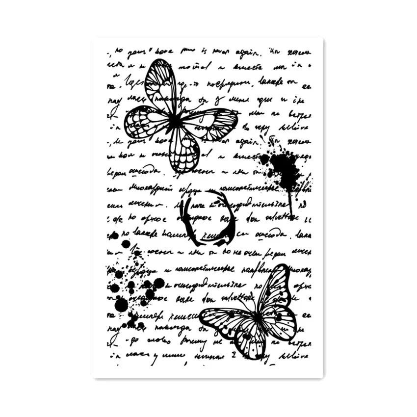 Прозрачные штампы 11x16 см в виде бабочки поэзии силиконовые бриллиантовые сделай сам альбом для