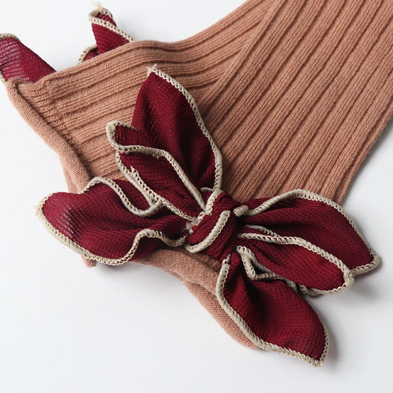 Детские осенне-зимние модные гольфы для девочек носки с бантом маленьких