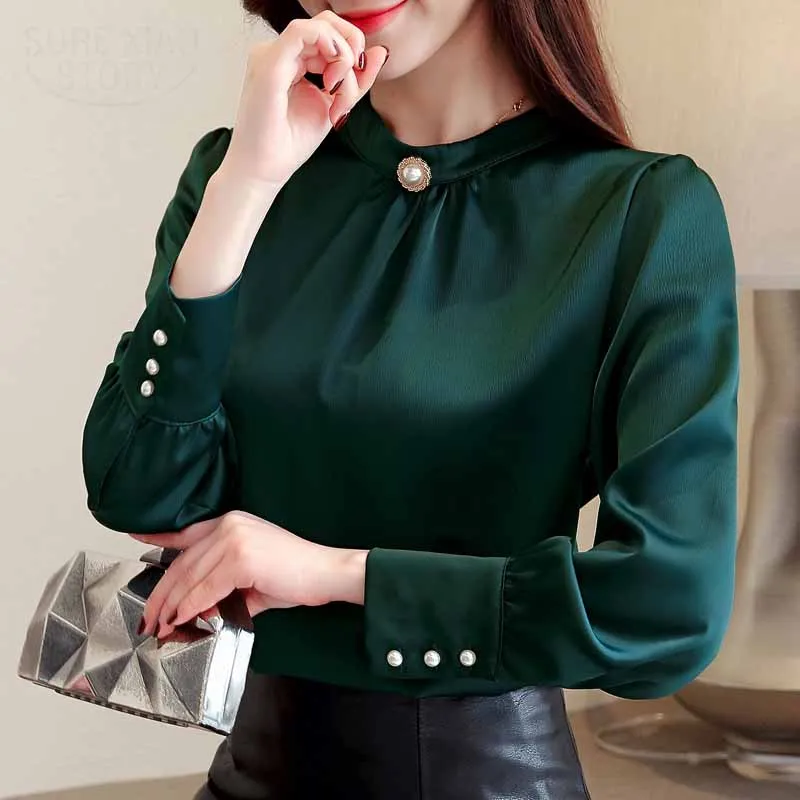 Модные однотонные топы с круглым вырезом размера плюс 2020 женские блузки длинным