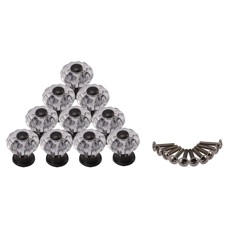 10Pcs Acrylic Pumpkin Cabinet Knobs Handles Pulls for Cabinets Cupboard Dresser Drawers Kitchen Furniture Or Kids Room Promot |