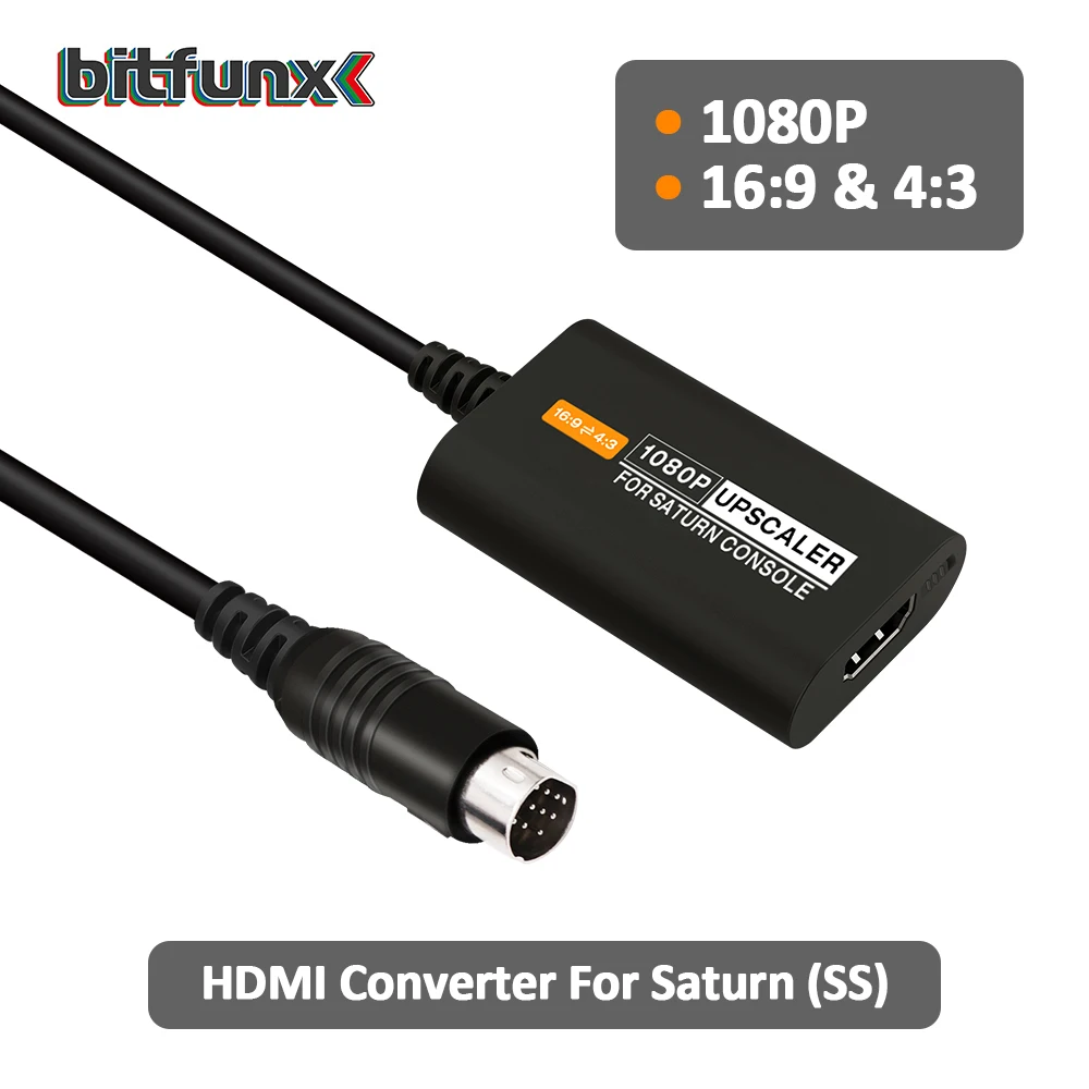 Преобразователь Bitfunx HDMI для SEGA Saturn SS 1080p Upscaler 4:3/16:9 переключатель соотношения