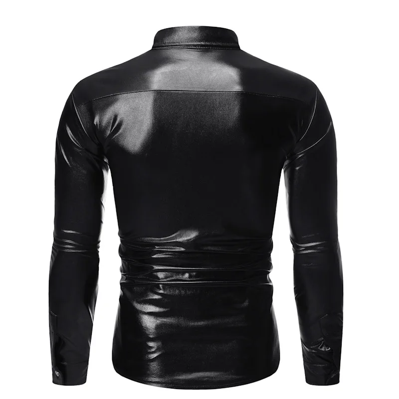 Shiny Gold Sequin Men Shirt Metallic Glitter Mens Party Dance DJ Shirts Stylish Night Club Long Sleeve Shirt Men Camisas Hombre