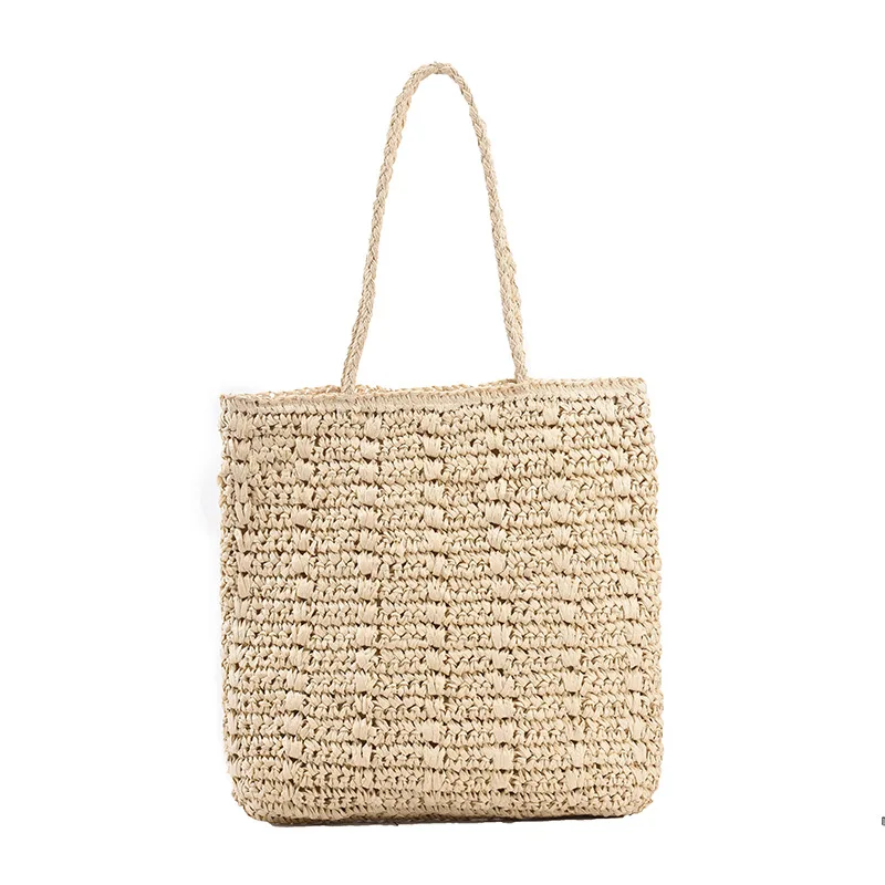 

Summer Straw Beach Totes Bags for Women 2021 Bohemian Casual Handmade Woven Women's Shoulder Bag Female Travel Shopper Handbags