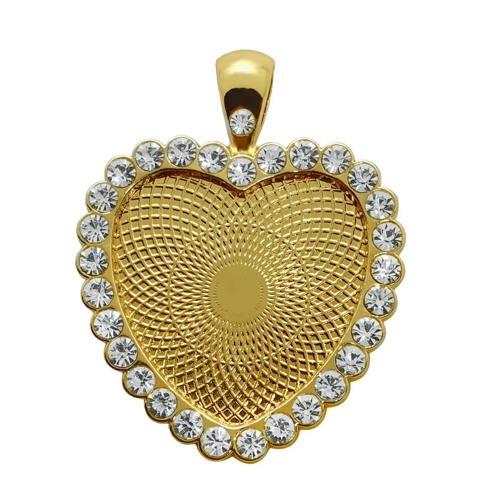 Eco Friendly Alloy Inlaid Heart Shape Poster Sticker University Charm Pendants Custom Design | Украшения и аксессуары
