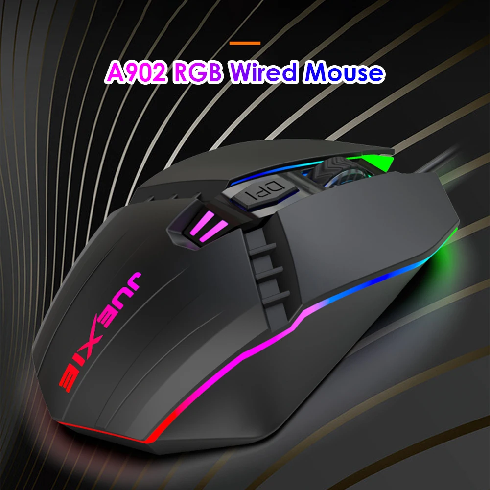 Мышь компьютерная игровая Проводная A902 RGB, 600/800 DPI