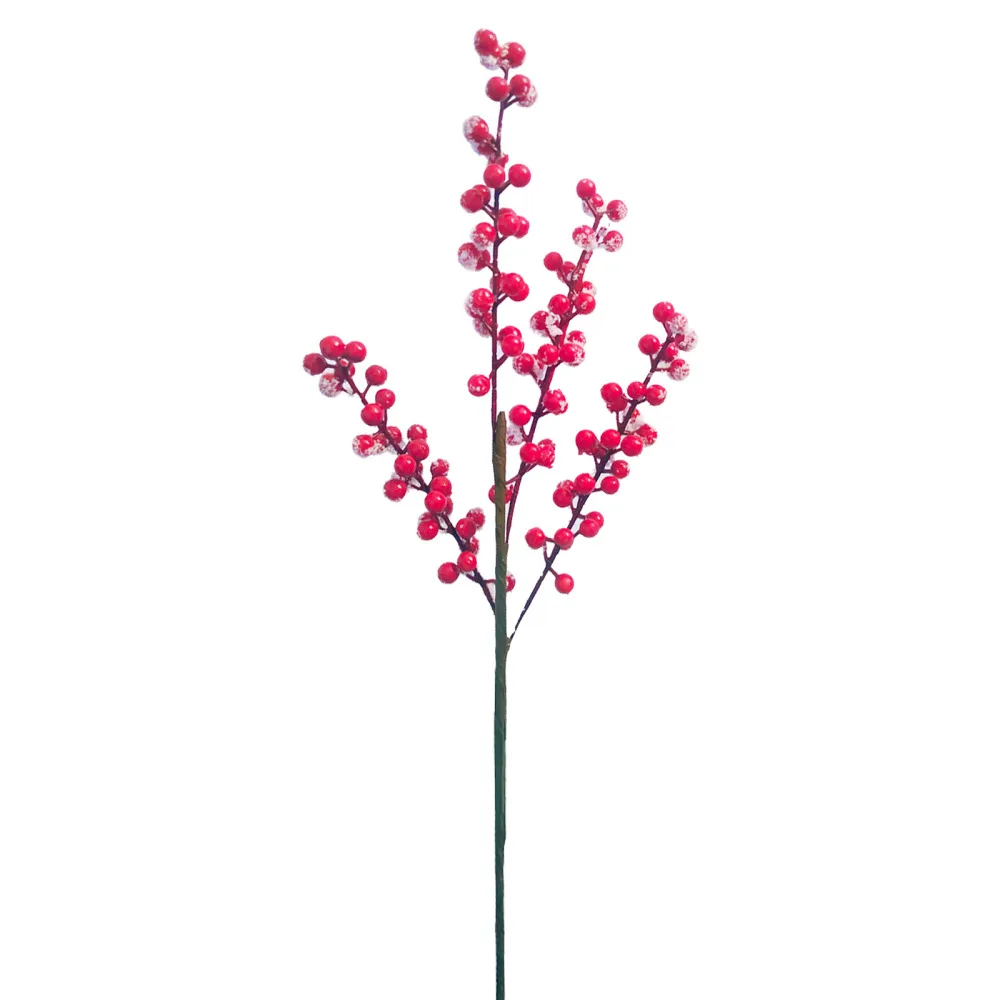 Искусственные бобы акации и богатые красные ягоды длина ветки 55 см