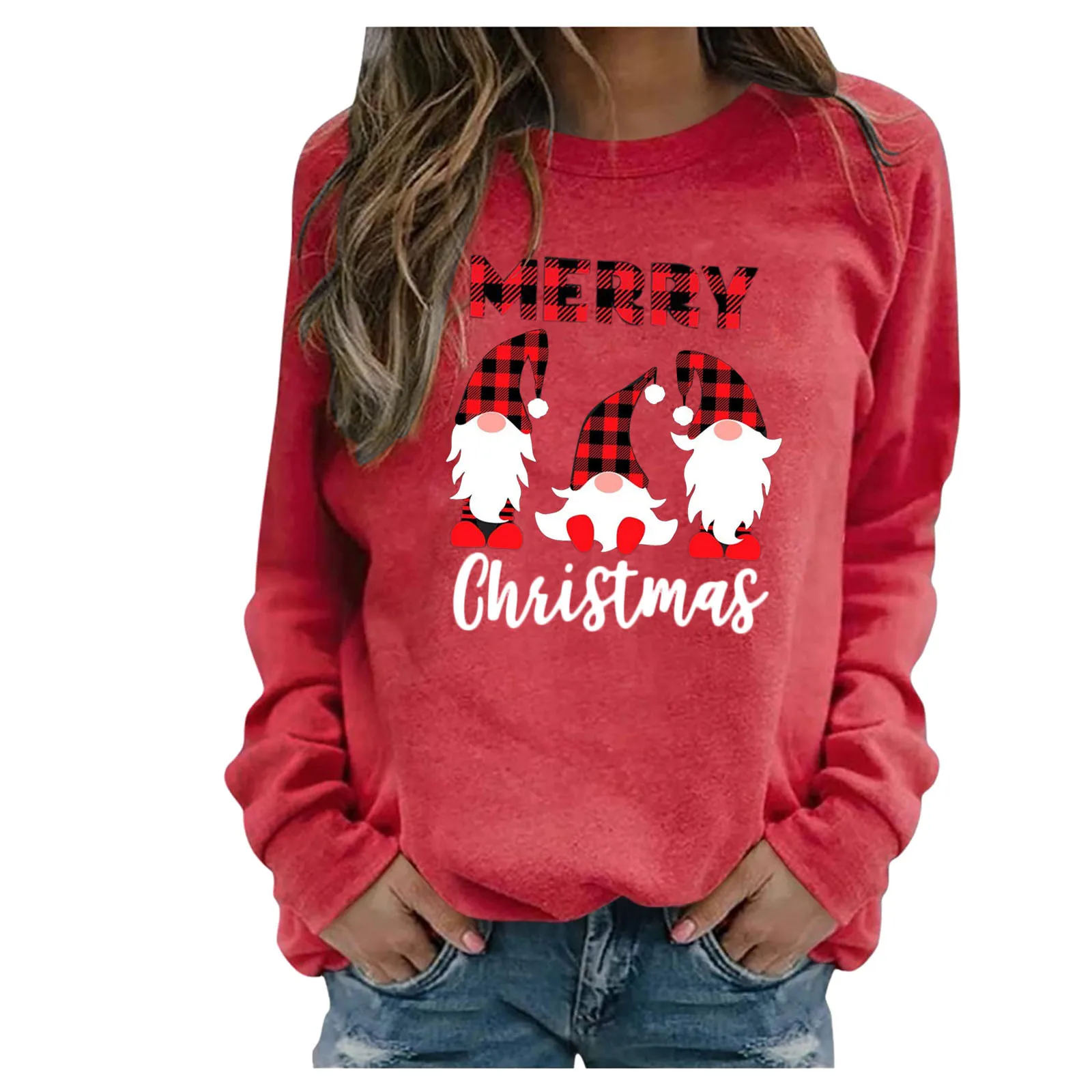 

Женский свитшот с круглым вырезом и длинными рукавами