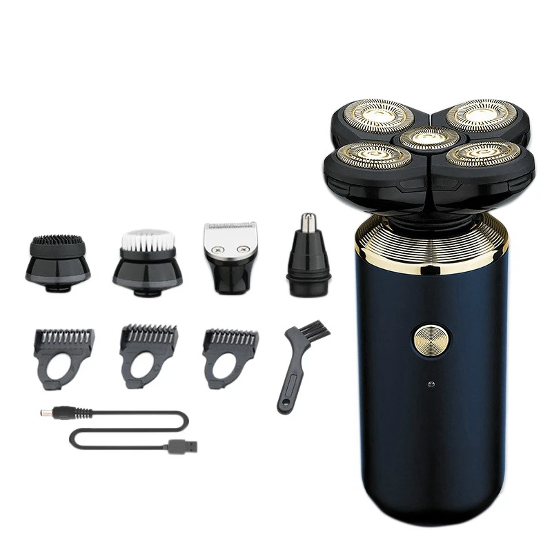 

5 in 1Electric Razor Dry IPX6 Waterproof with Nose Trimmer and Beard Trimmer USB Fast Charging for Man Facial Bald Head