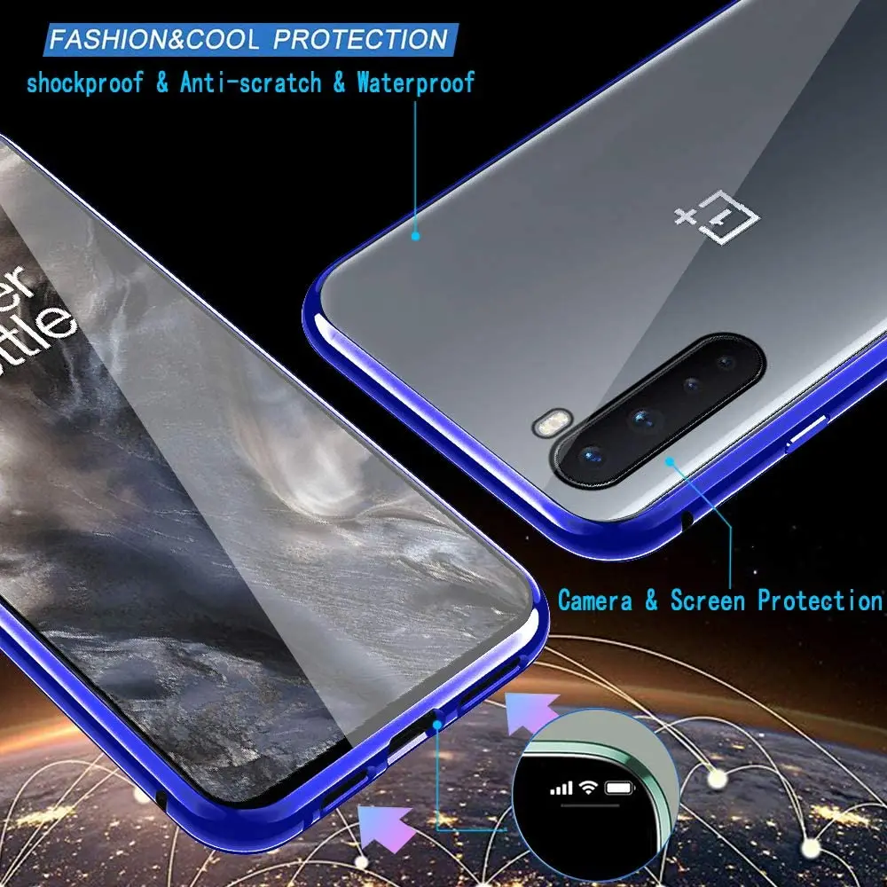 Магнитный чехол для Oneplus 8 Nord N10 N100 10 Pro 2 в 1 металлический бампер с двухсторонним