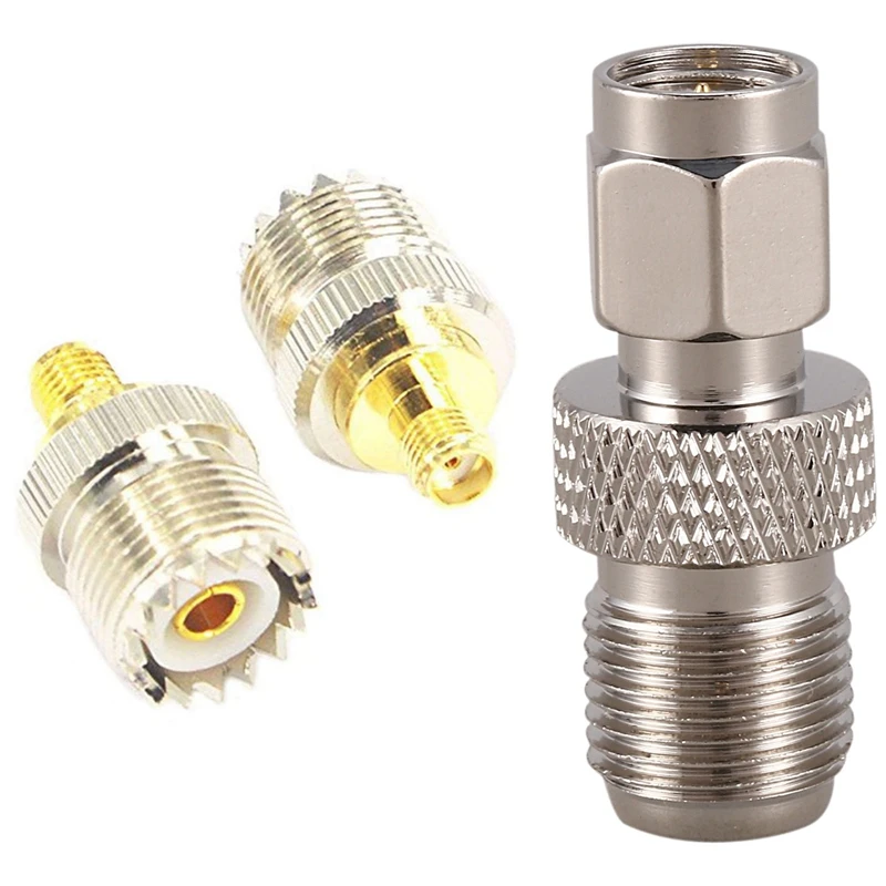 

1X F Type Female To SMA Male Plug Coaxial Adapter & 2X RF Coax Adapter SMA Female To SO239 Female UHF Jack Cable