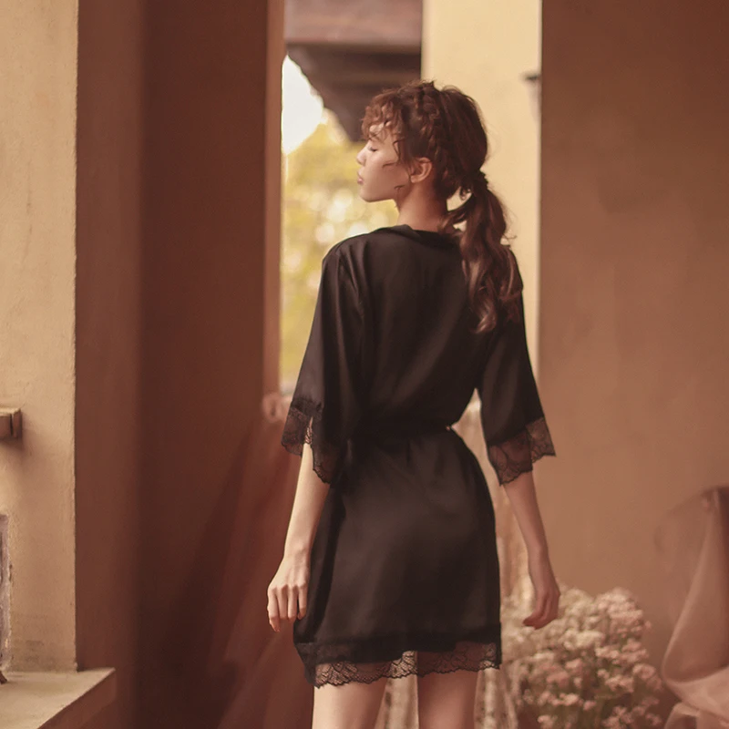 Модный женский банный костюм кружевная ночная рубашка сорочка сексуальное