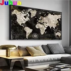 Винтажная вышивка с картой мира, ручная работа, вышивка 5d, алмазная живопись, мозаика, картина Стразы