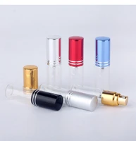 100pcslot 5ml transparent thin glass spray bottle sample glass vials portable mini perfume atomizer gold silver cap
