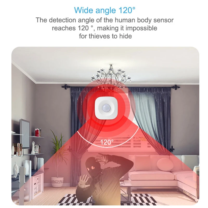 Детектор движения Tuya ZigBee PIR, работающий от батарейки AAA, совместимый с хабом Alexa Echo Show Plus.