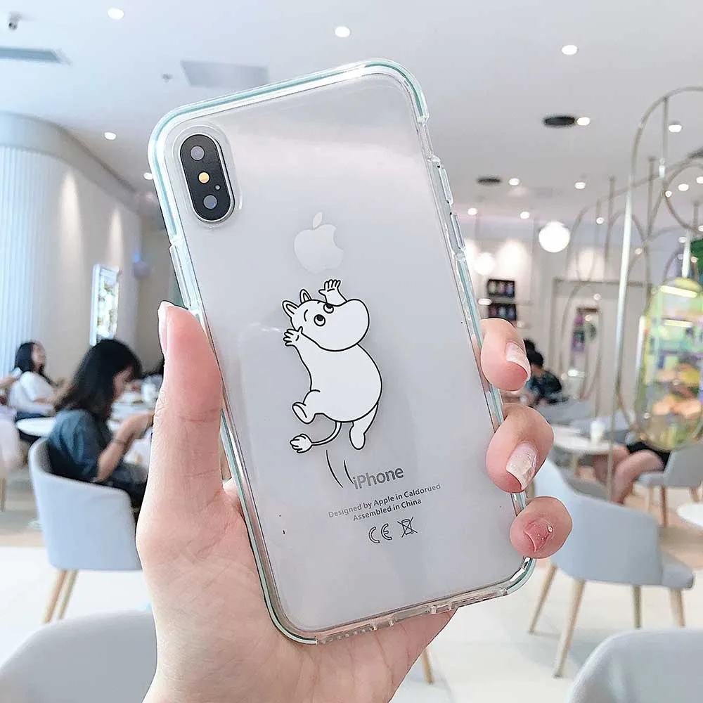 Японский милый Аниме Doraemon Moomin Красочные края чехол для телефона для iphone 11 pro X XS Max Xr 7 8 6 6s plus прозрачный мягкий силиконовый чехол