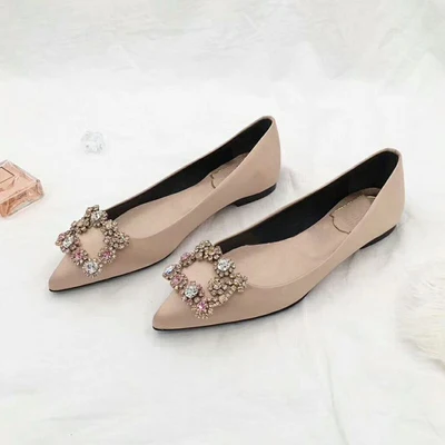7mm heels 3 Роскошная Брендовая женская обувь; свадебные женские модельные туфли с пряжкой и кристаллами; брендовые элегантные вечерние туфли; повседневные лоферы; zapatos mujer - Цвет: 7mm heels 3