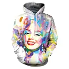 Толстовка, новинка 2021, модный брендовый Топ для мужчин и женщин, пуловер с длинными рукавами и 3D-принтом богини Мэрилин Монро в стиле Харадзюку