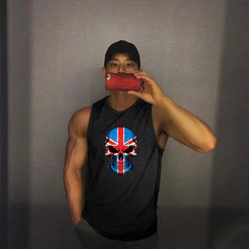 Брендовая Спортивная сетчатая майка для тренировок Мужская Новая летняя одежда