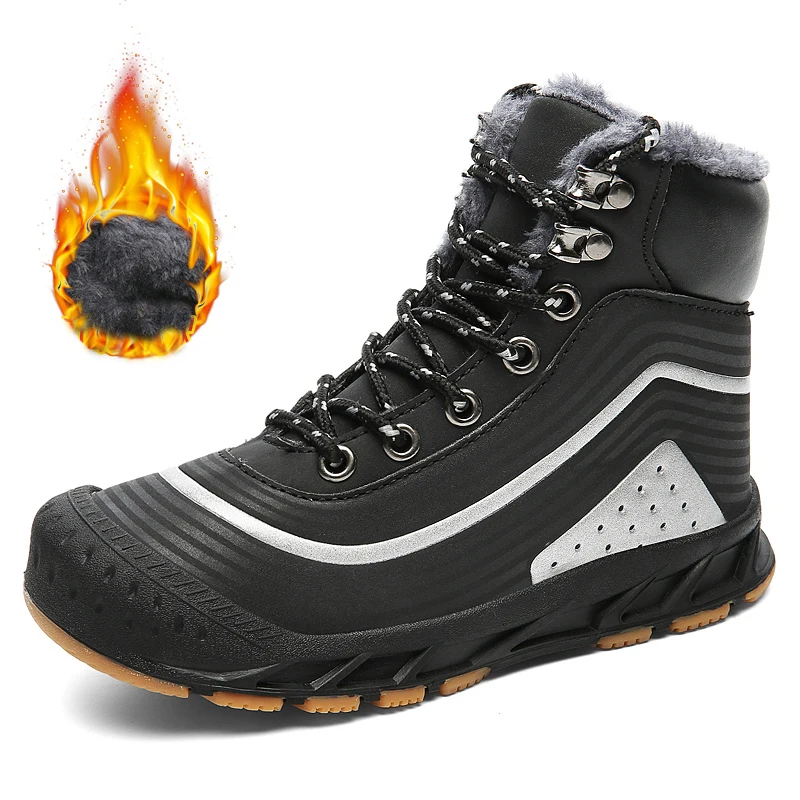 

Зимние ботинки в русском стиле, размер 35-47, сохраняют тепло, женские зимние ботинки, водонепроницаемые зимние мужские ботильоны, походная об...