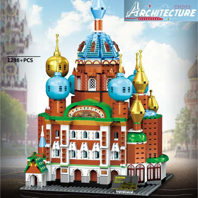 1298 шт. набор строительных блоков в русской архитектуре строительные блоки сделай