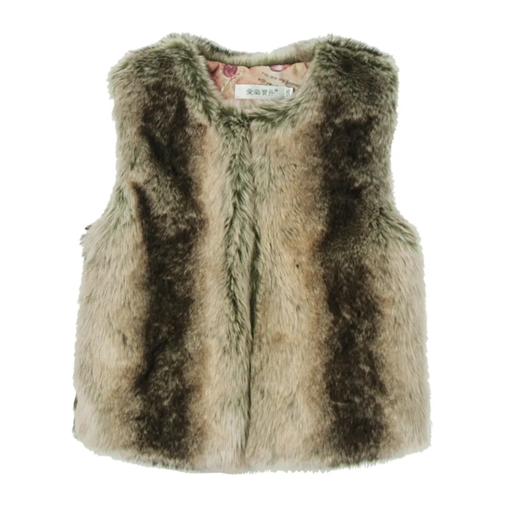 Осень и зима утолщение искусственного меха печатных маленькие девочки мальчики