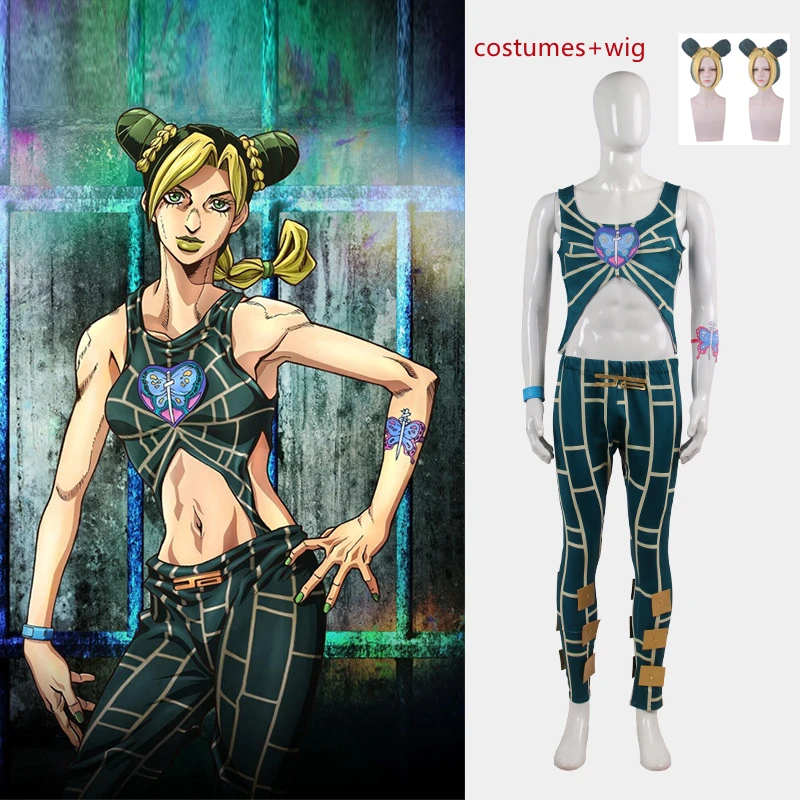 

Женский костюм для косплея Джоджо из аниме «Невероятные приключения Джоджо», жакет, брюки, парик, костюм для выступлений и вечерние