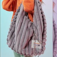 winter soft plush hobo handbag designer big tote large faux fur tote women shoulder bag luxury fluffy shopper bags for women new