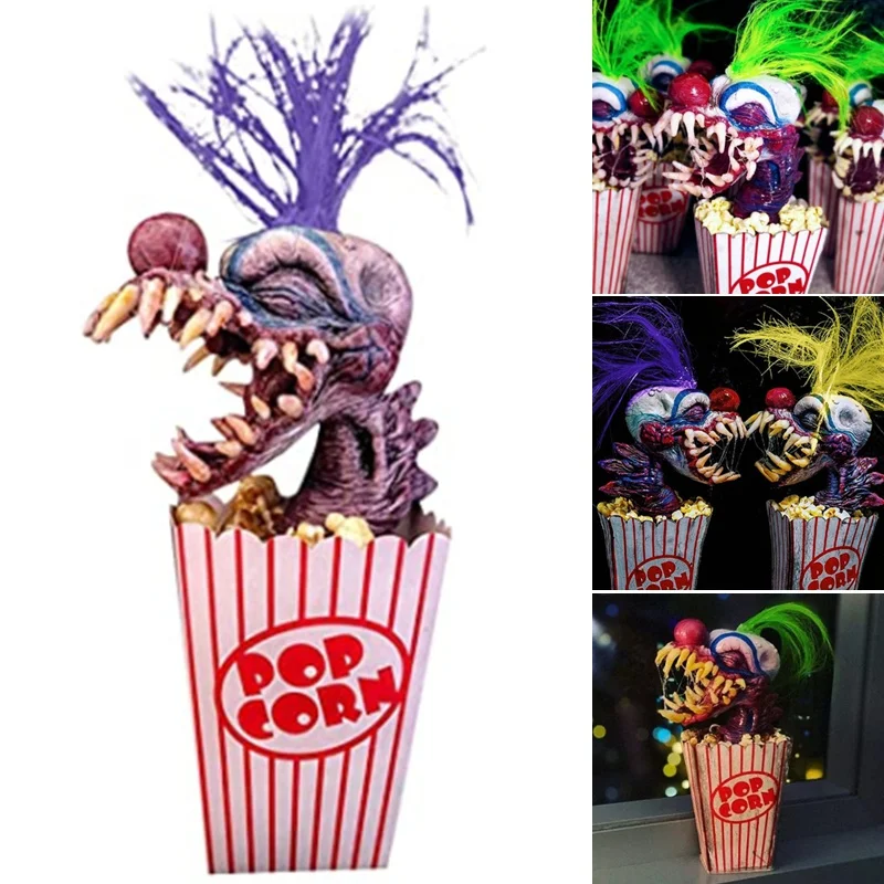 

Killer Klowns From Outer Space Popcorn Clown Head Creepy Killer Clown Head Clown Resin Sculpture Unique Halloween Decoration