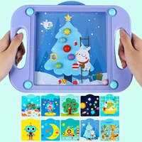 montessori maze balance games 3d educational toys for kids children puzzle toddlers 2 4 years with 10 pcs anime cartoon cards