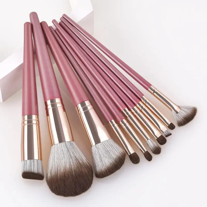 

10Pcs/Set Makeup Brush Set Eyeshadow Shadows Eyebrow Blush Blending Brush Foundation Face Makeup Brushes Beauty Cosmetics Tools