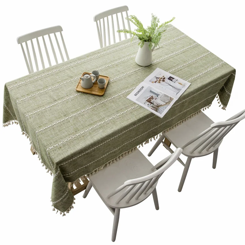 Cotton Geometric Stripe Tablecloths Modern Table Cover Home Decor Coffee Background Cloth Furniture Dustproof | Дом и сад