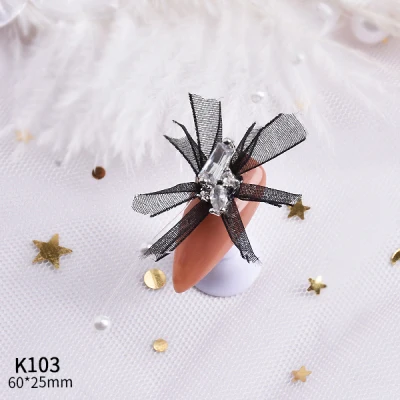 K103 Серебряный 5 шт. Птица/Сердце/Любовь Купидон дизайн ногтей циркон Длинная цепочка Кулон Ювелирные изделия ногтей циркон алмаз ногтей циркон украшения - Цвет: K103