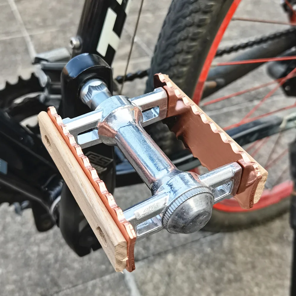 Ультралегкие ретро-велосипедные педали из дерева и алюминиевого сплава, складывающиеся, с подшипником, антискользящие, для BMX и дорожного велосипеда.