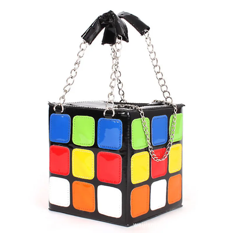 

Fashion cute Rubik's cube shape hand carry women handbag purses and handbags luxury designer