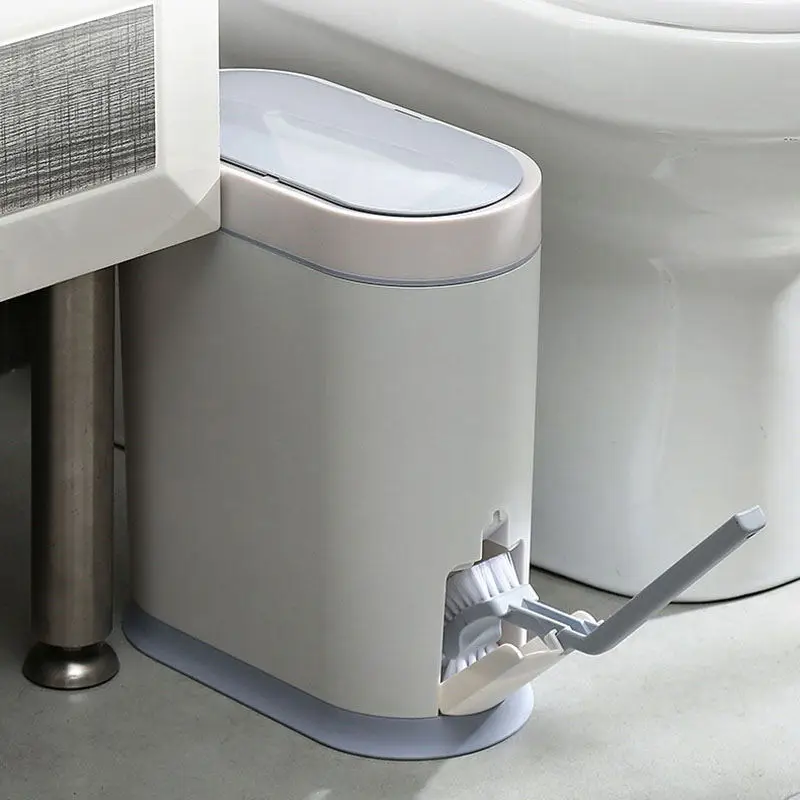Enlarge 8l inteligente lata de lixo inducao do agregado familiar a prova delectragua toalete eletroi com capa escova de toalete integrad