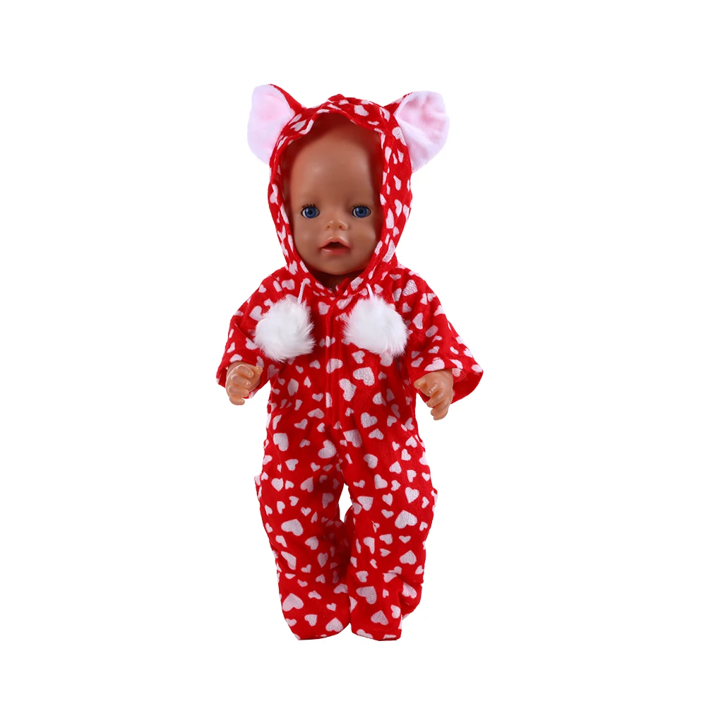 

2020 New Fit 18 inch 43cm Baby New Born Doll Clothes Accessories Plush Unicorn One-Piece Clothes For Baby Birthday Gift