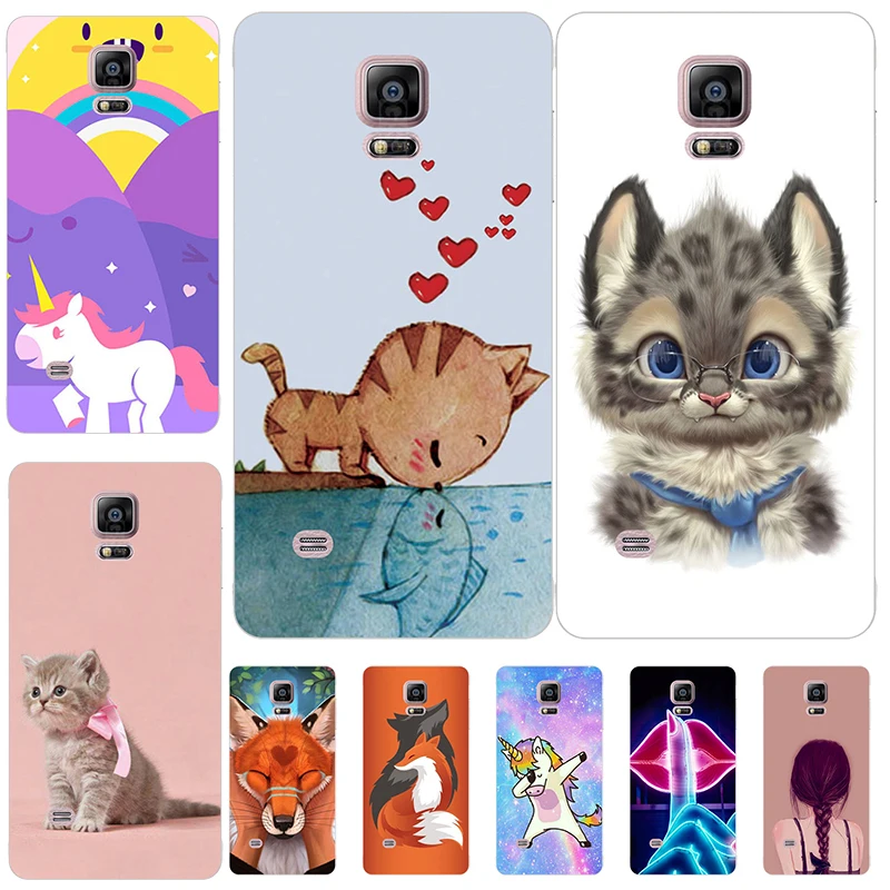 For Samsung Galaxy Note 4 5 7 8 9 Soft Silicone Painted Cartoon Cat Phone Case Note4 Note5 Note7 Note8 Note9 | Мобильные телефоны и