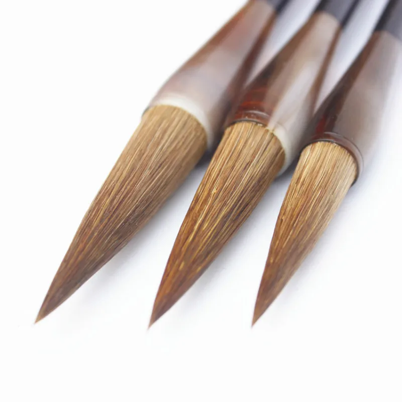 

3Pcs/Set Weasel Hair Chinese Calligraphy Brushes Pen Wolf Hair Lian Brush Chinese Painting Brush the Four Treasures of Study