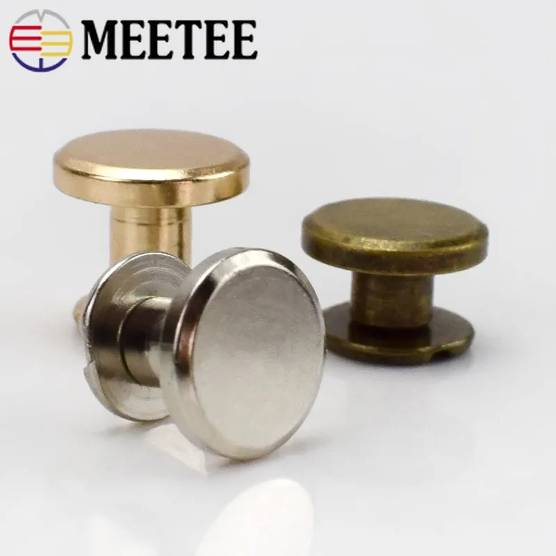 Meetee 50 шт. 5 8 мм плоская головка винтовый гвоздь заклепки DIY сумка книга Ноутбук