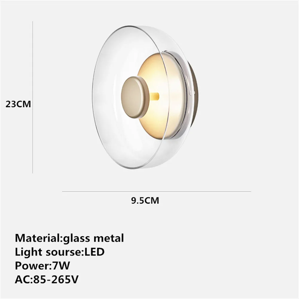 

Modern LED Glass Wall Lamp Nordic Wall Light For Passage Corridor Bedroom Bedside Lamp Dining Bedroom Wall Decoration AC85-265V