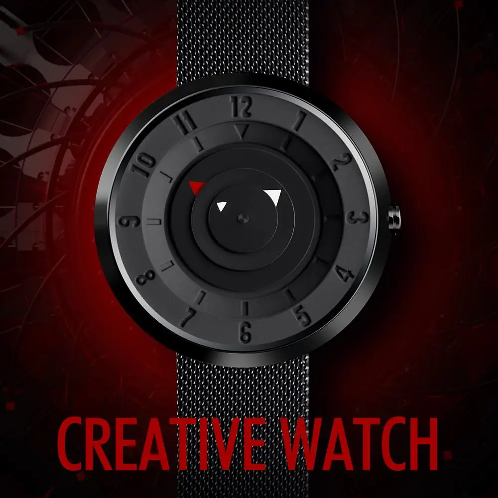 Часы наручные мужские кварцевые люксовые модные с простым дизайном браслетом из