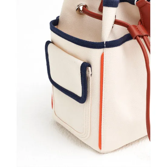 

Fashion Panelled Canvas Crossbody Bag for Women Designer Bucket Bag Luxury Wide Strap Shoulder Bag Lady Large Capacity Tote 2021