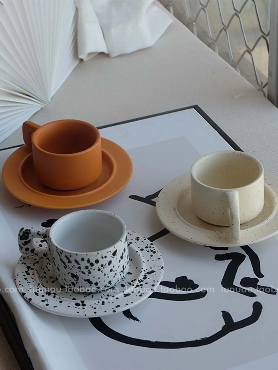 

Korea Coffee Cup Porcelain Decoration Breakfast Vintage Coffee Cup High Tea Plate Handmade Kupa Bardak Nordic Coffee Cup AA50BD