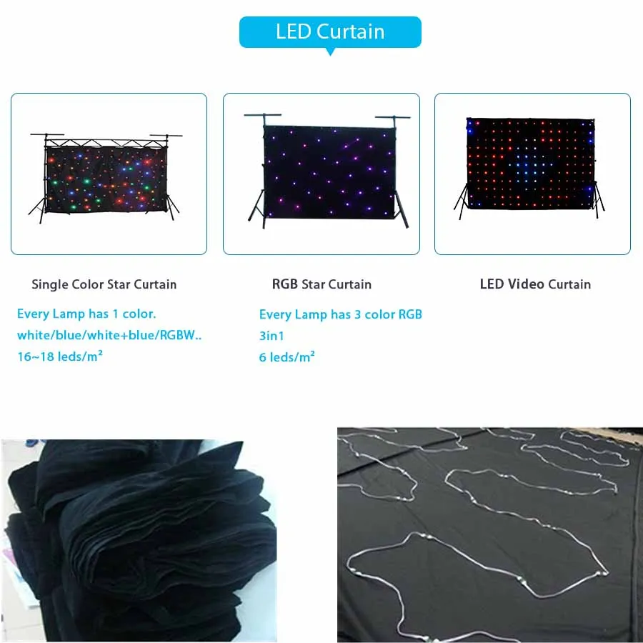 P18 RGB светодиодная занавеска для сцены Светодиодная звезда Фон 7 цветов DMX
