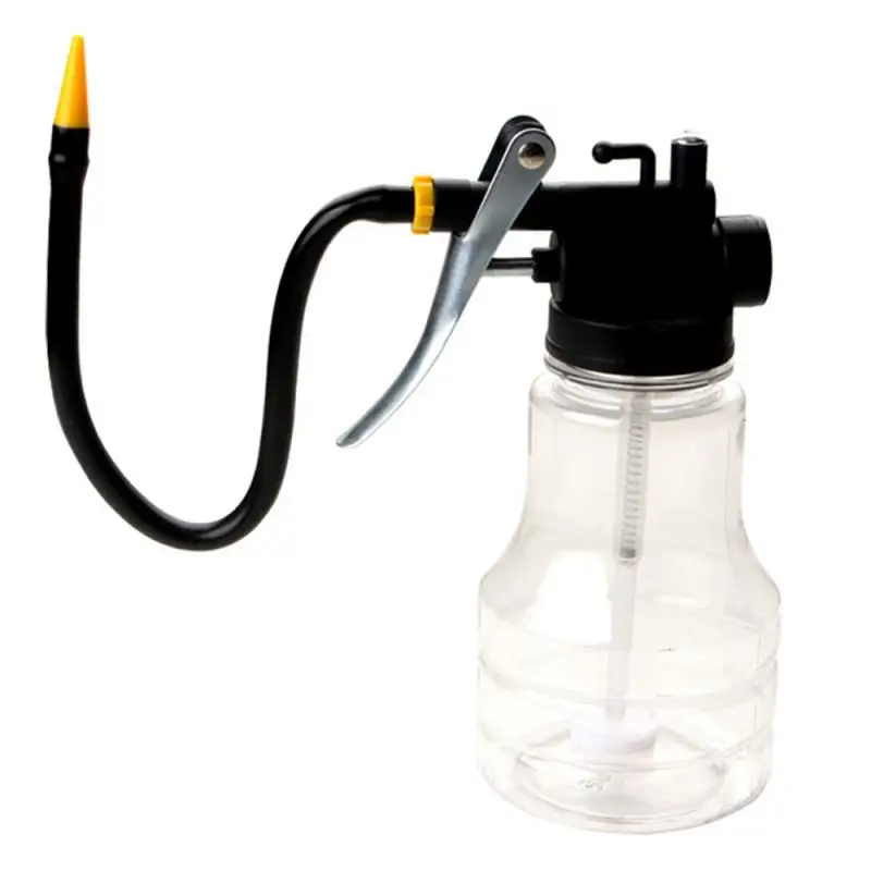 

Oil Can Bottle Oiler Lubrication Oil Metal Plastic Machine Oil Pot Extended hose High Pressure Pump Grease Gun Car Injector Tool
